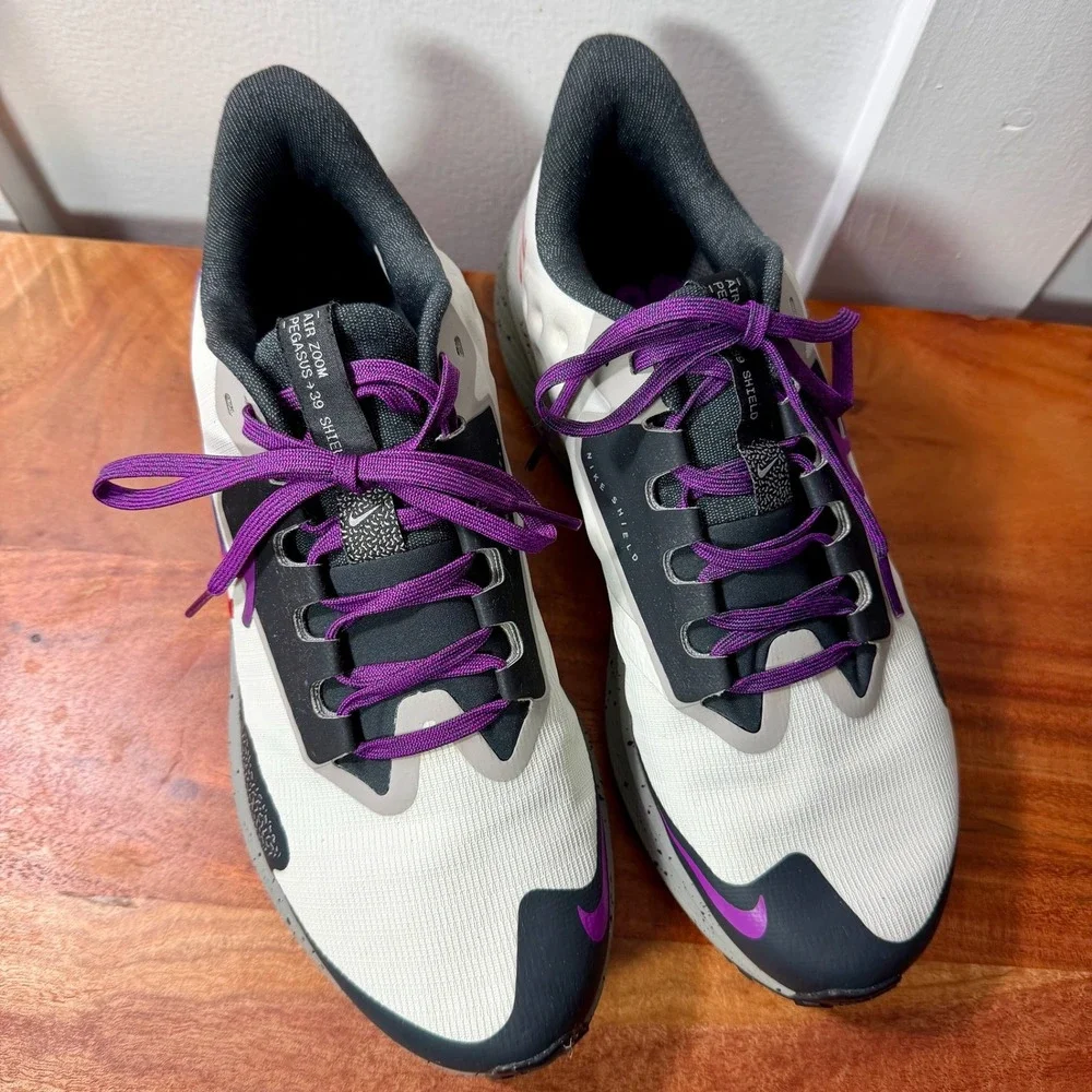 Nike Air Zoom Pegasus 39 Shield Womens Running Shoes White Purple DO7626 003 Sz9